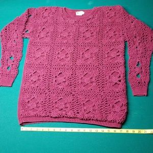 Burgundy lacy sweater
